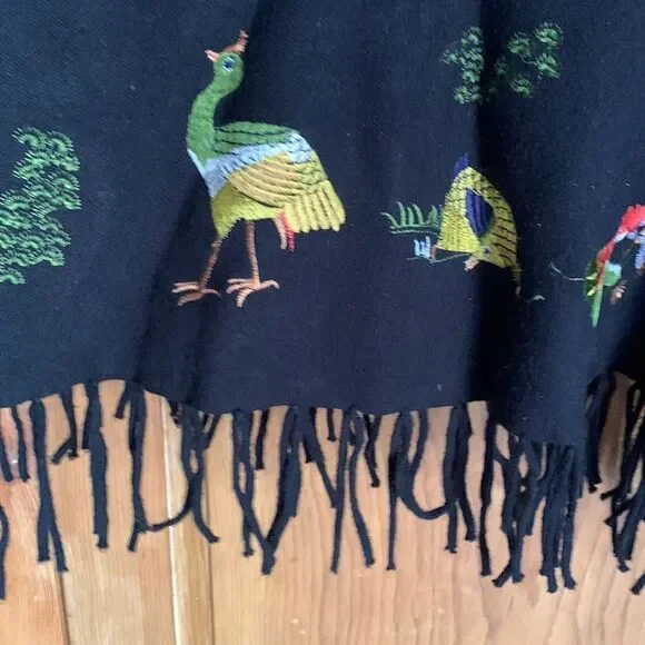 Keyingyi Beauty & Dignity cashmere blend peacock embroidery fringe tunic sweater - Picture 7 of 11